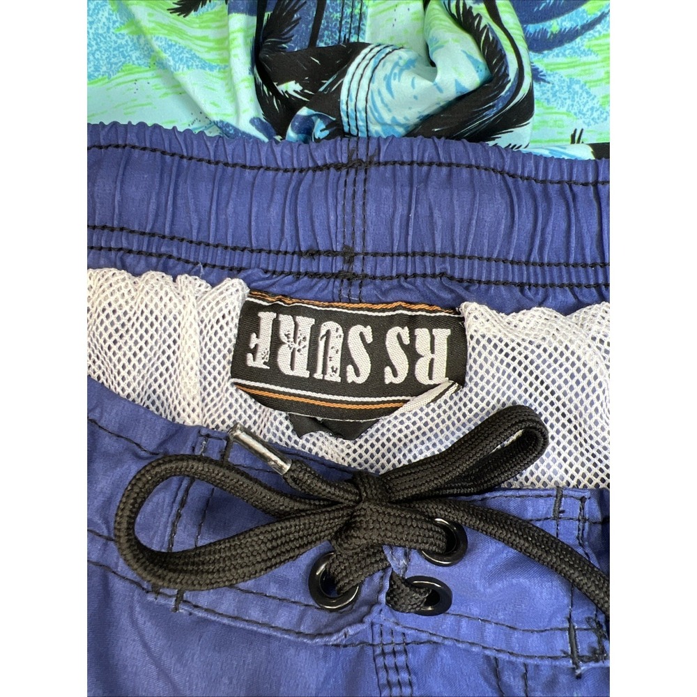 RS Surf Tropical Palm Tree Men's Large Board Shorts Tropical Swim Trunks (READ) - Picture 4 of 13